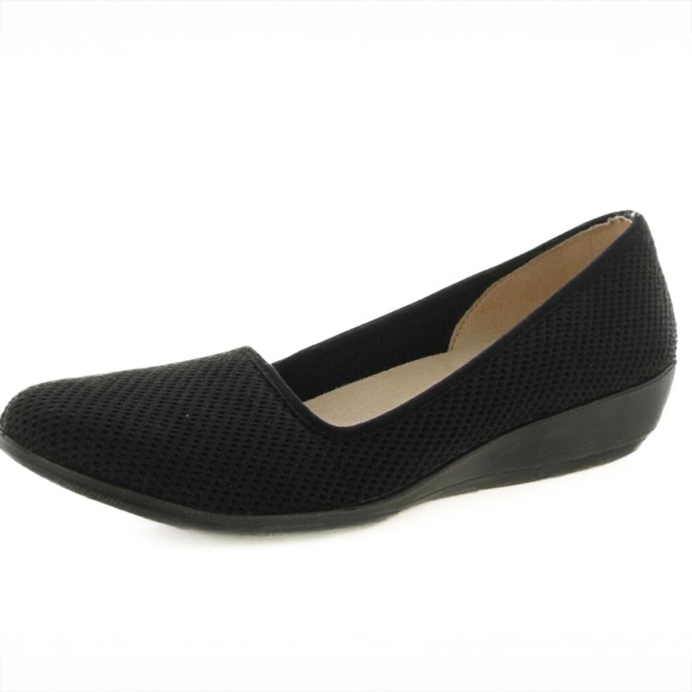 LifeStride Indy Slip-On Flat Shoes Black Knit Size 8.5 Excellent Condition